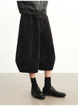 Loose Casual Twill Cropped Shorts