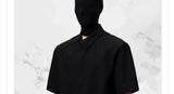 Asymmetric Slant Collar Short Sleeve Shirt
