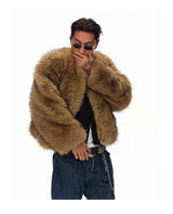 Men's Winter Cropped Long Fur Coat
