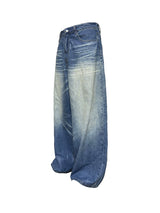 Icy Blue Vintage Coated Baggy Jeans