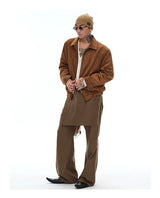 Unisex Vintage Suede Lapel Jacket