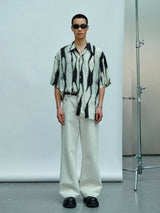 Printed Short Sleeve Cuban Collar Shirt