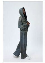 Vintage Washed Drawstring Wide Leg Sweatpants