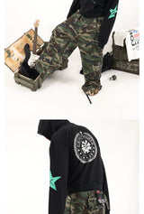 Army Green Camo Loose Cargo Pants