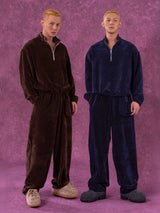 Men's Zip Stand Collar Corduroy Sweatshirt