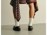 Striped Loose Deconstructed Sweat Shorts