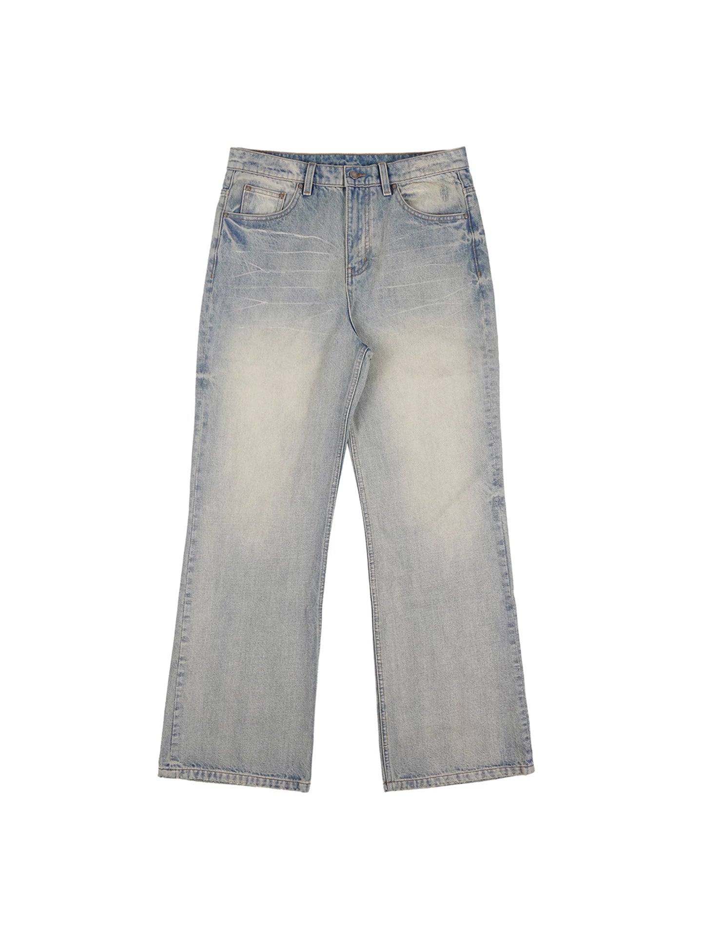 Ice Blue Washed Flared Cotton Jeans