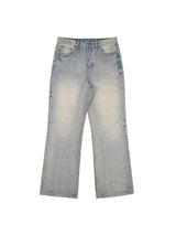 Ice Blue Washed Flared Cotton Jeans