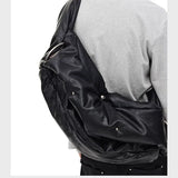 Large Convertible Washed Padded Crossbody Bag
