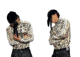 Leopard Print Stand Collar Sweatshirt