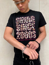 Y2K Fitted Pink Leopard Print Tee