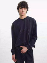 Distressed Dalmatian Print Long Sleeve