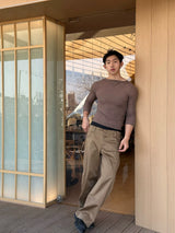 Colorblock Khaki Wide Leg Pants