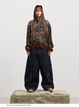 Vintage Rhinestone Leopard Bear Hoodie