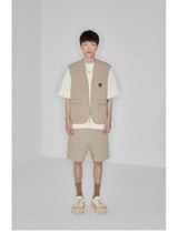 Plaid Multi-Pocket Elastic Waist Shorts