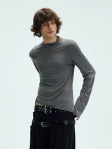 Slim Fit Two-Color Long Base Tees