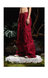 Three-Color Ring-Cut Cargo Pants