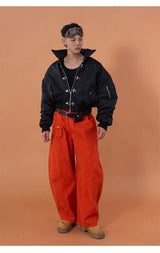 Men's Y2K Green Orange Cargo Pants