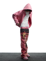 Double Waistband 3D Tiger Flare Jeans