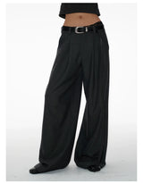 Women's Herringbone Pleated Wide Leg Pants