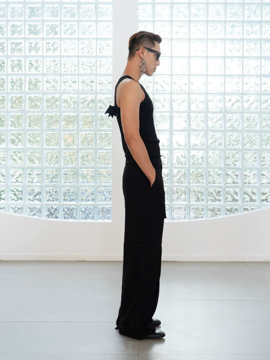 Y2K Black Devil Wings Slim Tank