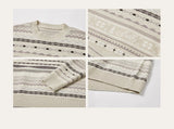Fair Isle Milk Cotton Knit Sweater