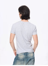 Men’s Rhinestone Skull Striped Tees