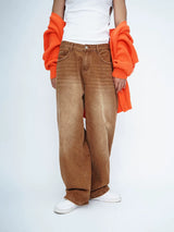 Men's Brown Vintage Wide Leg Jeans
