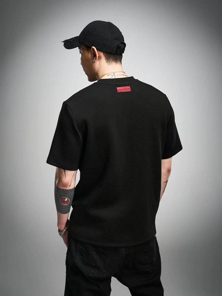 Black Boxy Short Sleeve Modal Tee