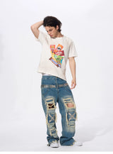 Men's Snack Print Washed Cotton Tee