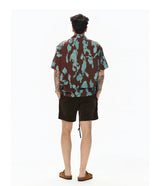 Turquoise Marbled Camp Collar Aloha Shirt