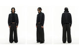 Pleated Wide Leg Wool Blend Pants