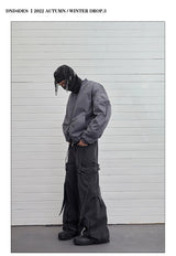 Vintage Deconstructed Washed Wide Leg Jeans