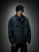 Distressed Ice Blue Ombre Denim Jacket