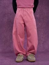 Men's Loose Pink Cargo Jeans