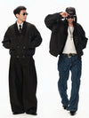 Vintage Notched Lapel Light Cotton Coat