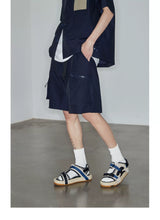 Magnetic Belted Elastic Multi-pocket Shorts