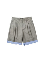 Unisex Striped Lace Wide Leg Shorts