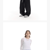 Striped Drawstring Elastic Casual Pants