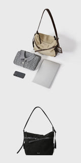 Large Matte Suede Crossbody Tote Bag