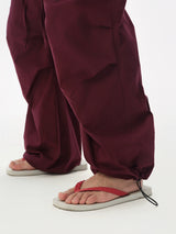 Cotton Low Waist Cargo Parachute Pants