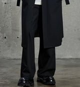 Draped Chain Texture Straight Leg Pants