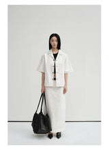 Cropped Contrast Cuban Collar Shirt Jacket