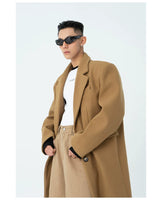 Men's Long Woolen Shoulder-padded Coat