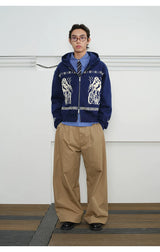 Fair Isle Print Zip Hoodie