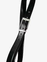 Textured Leather Belt With Buckle