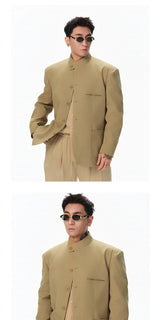 Hemp Stand-Collar Blazer