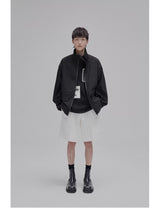 Color Block Zip Pocket Short Jacket