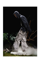 Three-Color Ring-Cut Cargo Pants
