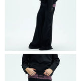 Two-tone Asymmetrical Pleated Baggy Sweatpants